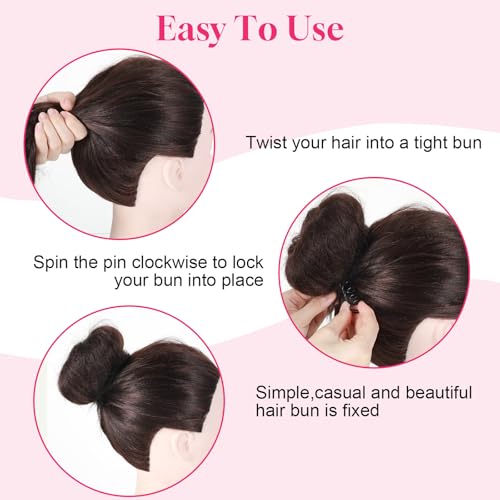 Nogeqi 30 Pcs Spin Pins For Hair, Stylish Spiral Bobby Pins, Spiral Hair Pin Twist Corkscrew Bobby Pin Non-Scratch For Buns Alloy Girls Women (Black, Brown, Rose Gold)