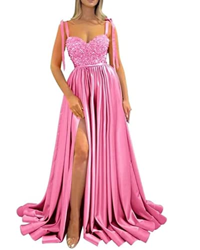 Robe de bal longue rose SAYNO chic pour une soirée de mariage élégante en taille 40