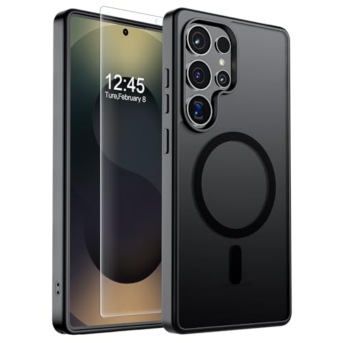 SUPFINE Magnetic for Samsung Galaxy S25 Ultra Case with Screen Protector, (Built-in Magnets)...