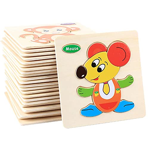 Seppr Wooden Animal Puzzles For For 1 2 3 Year Old Boys Girls, Disentanglement Puzzles Educational Developmental Infant Baby Kids Training Pegged Puzzles Toy Gift #TOP3