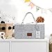 Tuyeabc Baby Diaper Caddy - Enlarge Nursery Storage Bin and Car Organizer for Diapers and Wipes - Storage Basket for Newborn Essentials, Gift for Baby Shower and Registry Must(Gray)