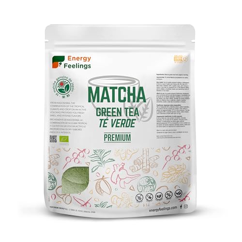 Energy Feelings Té Matcha Verde Orgánico Japonés | Té Matcha Premium Ecológico cultivado en Japón | Matcha Slim en Polvo | Ideal para Bebidas, Cocina, Latte | 1Kg