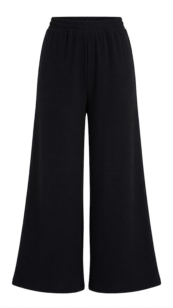 Women’s Wide Leg Trousers | Soft Breathable Fabric | Elastic Waistband with Drawstring | Comfortable Relaxed Fit Casual Trousers-picture-19