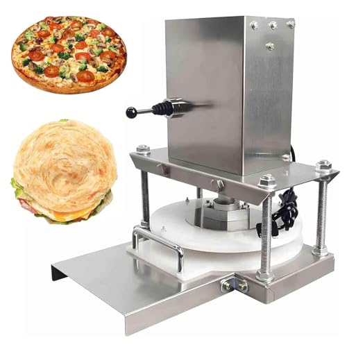 Laminadora Para Pizza De Masa Comercial, Prensa Eléctrica Para Pizza De Acero Inoxidable Para Uso Doméstico, Restaurante Y Panadería, Ideal Para Hacer Pizza, Pan Y Pasta, 22cm (Silver, 22cm)