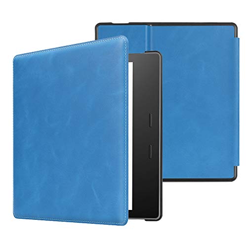CaseBot Leather Case for Kindle Oasis (10th and 9th Gen, 2019 and 2017 Release) - Slim Fit Protective Cover, Ice