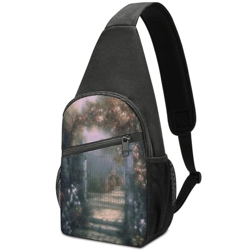 Image of Secret Garden Sling Bag Daypack,Crossbody Bags for Women Men,Fanny Pack for Running, Travel & Everyday Workout