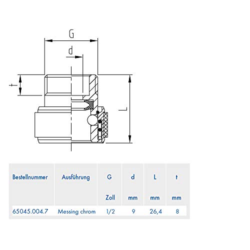 ABA Beul 65045.004.7 Brauseschlauch-Steckkupplung mit Außengewinde G 1/2, verchromt