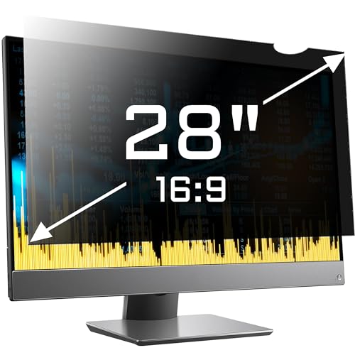 ZYY 28 Inch(diagonal) Computer Privacy Screen Filter (24 1/2 × 13 1/2) With Anti Glare,Blocks 96% UV,Anti Scratch Privacy Screen Protector Film 16:9 Aspect Ratio For Desktop Computer Monitor