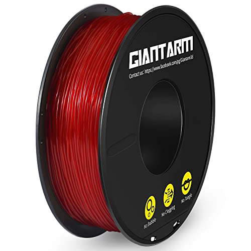 GIANTARM TPU Filament, precisión dimensional +/- 0.02 mm, filamento de TPU 1.75 mm 0.5 kg, (color rojo) Cover