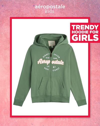 AEROPOSTALE Girls' Sweatshirt - Fleece Zip Up Hoodie Sweatshirt - Girls Fashion Hooded Sweatshirt (7-16)2