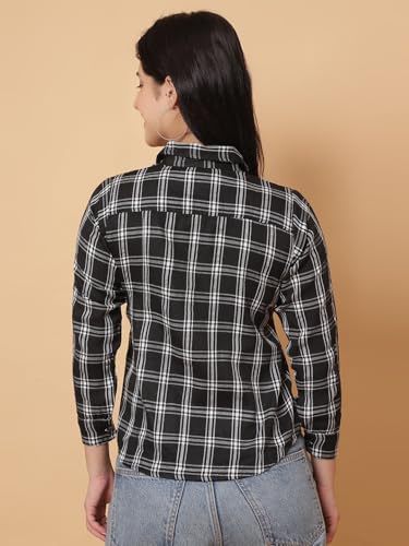 Image of Checked Spread Collar Casual Shirt for Women