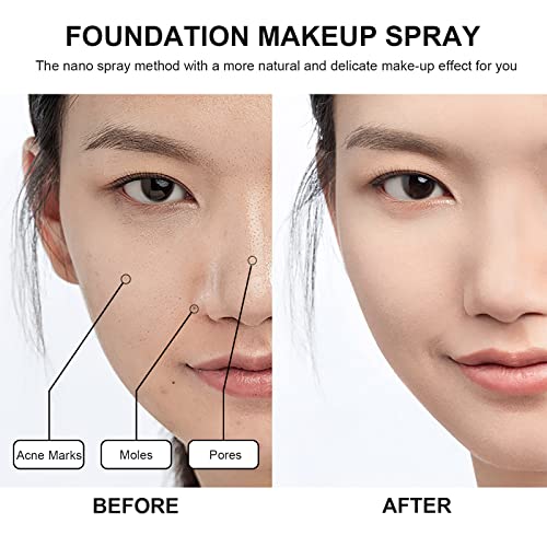 Topcent Airbrush Foundation Makeup Spray With Brush, Long Lasting Waterproof Full Coverage Foundation For Brighten, Concealer And Hydrating, Natural Matte Finish, 2.36Oz (#01 Natural) #TOP4