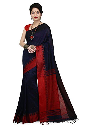 Image of WoodenTant Women's Cotton Silk Saree with Blouse Piece