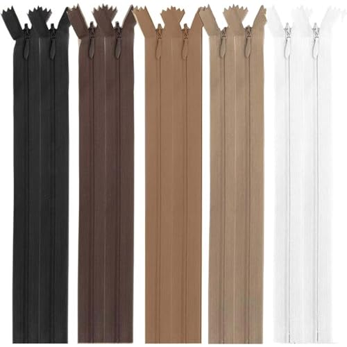 BQRKOTM 10 Piezas Cremalleras invisibles 40cm - no separables - Cremallera de plástico-Cierre de cremallera-Invisible Multicolor Nylon Cremalleras-para Costura y Manualidades