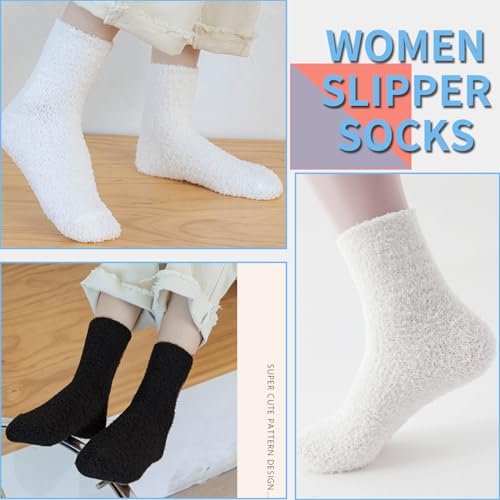 Women's Cozy Fluffy Fuzzy Socks Plush Home Slipper Socks 5,6,7,8 Pairs2