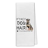 Dibor It’s Not Dog Hair It’s Rottweiler Glitter Kitchen Towels Dish Towels Dishcloth,Cute Dog Decora