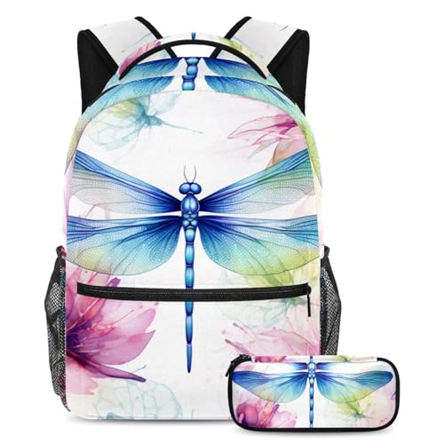 Sac à dos libellule coloré pour les cours et les voyages des filles et garçons actifs