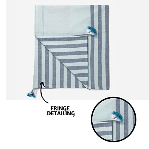 Folkulture Turkish Beach Towel With Beach Bag 40" X 72", Beach Blanket Or Oversized Turkish Bath Towel, 100% Cotton Quick Dry And Sandproof Beach Towels For Adults, Lightweight And Large, Aqua #TOP5