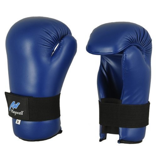 Gants de semi-contact Deluxe Playwell en vinyle bleu de haute finition