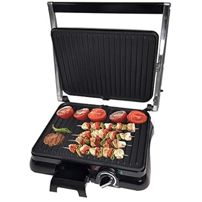 Kontaktgrill | Panini-Grill | Sandwichtoaster | elektrischer Tischgrill | 180° Öffnung | Grill | Anti-Haftbeschichtung… – Bild 5