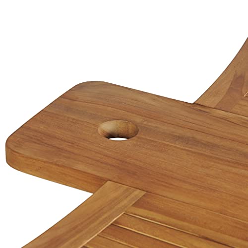 vidaXL Teak Massiv Bartisch Klappbar Stehtisch Bistrotisch Gartenbar Theke Gartentheke Klapptisch Gartenmöbel Tisch Holztisch Braun 155x53x105cm