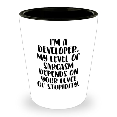 Developer Gifts from Friends for Him - Funny Shot Glass Quote - Christmas Unique Gifts