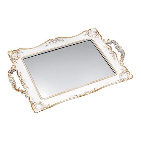 Tstarer Antique Gold Mirror Tray Cover