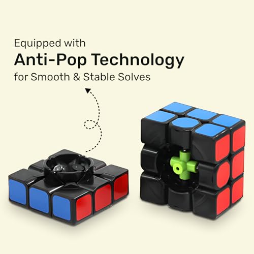 Image of Cubelelo Drift 3x3 Black Speedcube | Beginner Cube for Kids & Adults | Magic Speed Stress Buster Brainstorming Puzzle (Multicolor) | Anti-Pop Technology | Smooth Turning | Durable
