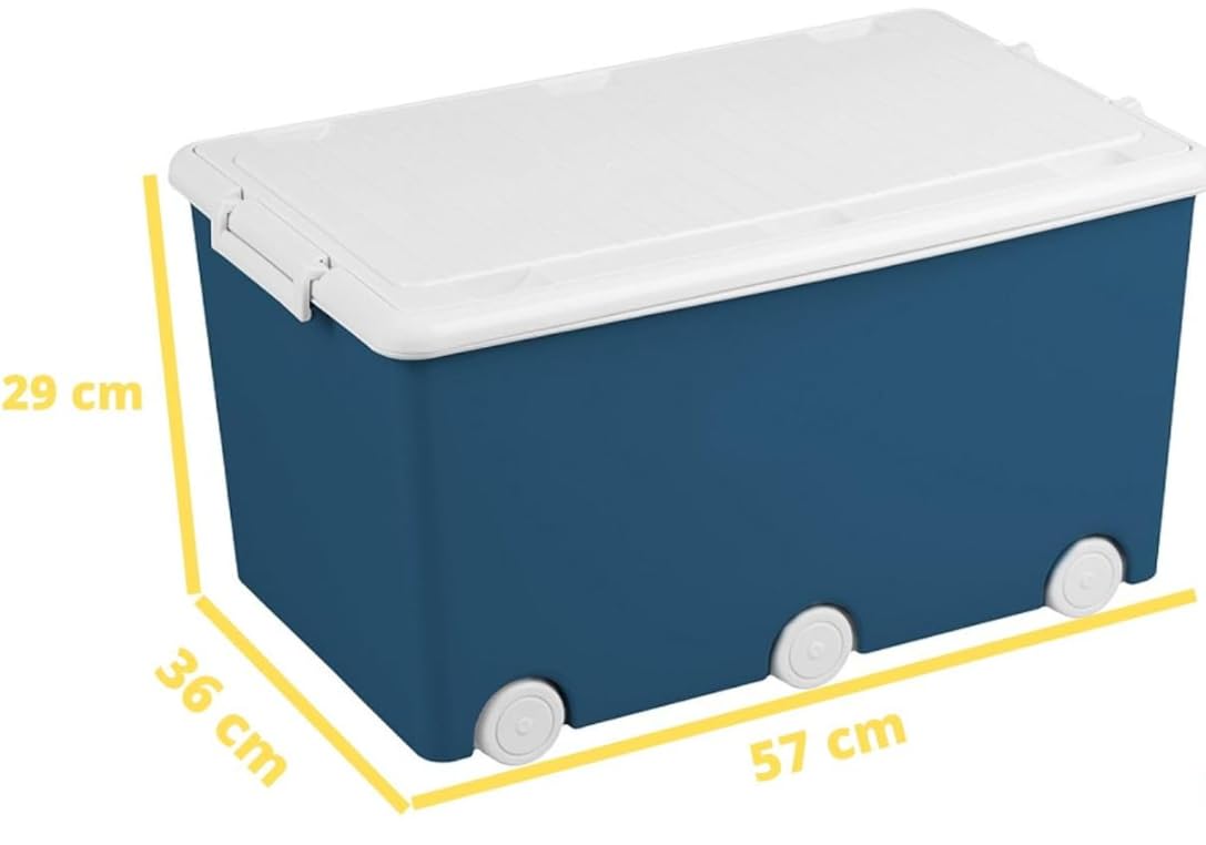 BDW Boîte de Rangement avec Couvercle SET - Caisse pour Chambre d'Enfant, Garde-robe d'Enfant - Rangement de Jouets, Caisses de Jouets, Boîtes 60 L - 57 x 36 x 29 cm - Plastique - Set nr 1