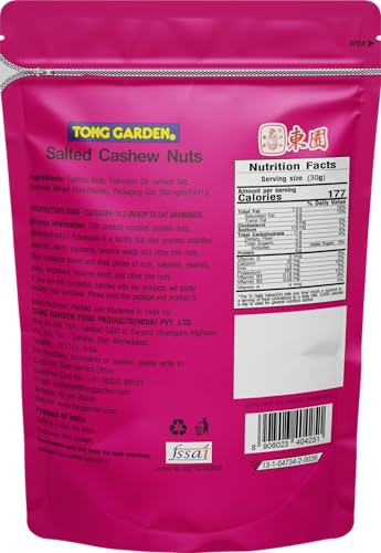 Image of Tong Garden Salted Cashew Nuts 140g Pouch