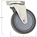 TPR Rubber Caster Wheel with Swiveling Top Plate - 4-Inch - 250 lb. Load Capacity - Non-Marking for Use in Hospitals, Food Service, & Other Institutional Applications