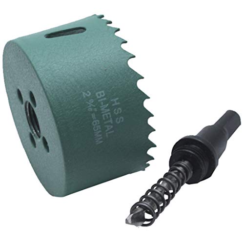 LC LICTOP 65mm/2.56\" BI-Metal Wood Hole Saw Bit, Smooth and Fast Cornhole Board Cutter for Soft Metal, Plastic, Drywall and Fiberboard, Green