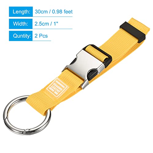 Image of MECCANIXITY Luggage Straps, Jacket Holder Suitcase Belt Carry Clip for Backpack Travel Accessory, Yellow Pack of 2