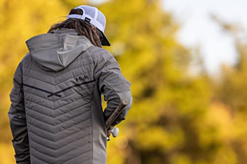 Huk Men's Standard Icon X Superior Hybrid Jacket | Water Resistant & Wind Proof, Fallen Rock, Small #TOP3