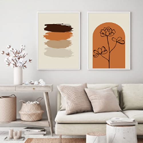 Poster fleur color block abstrait décoration murale maison triptyque 60x90