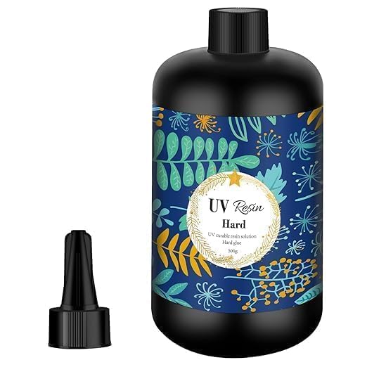 UV Resin, 500GM, Crystal Clear Hard Type, Fast Curing, Bubble-Free Non-Toxic Formula (500 GM)