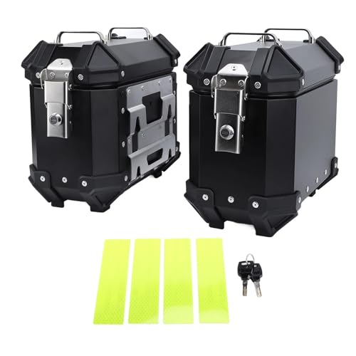 Sacoches latérales rigides en alliage d'aluminium pour moto valise noire 18L