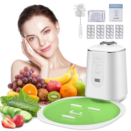 Masken Maschine Gesichtsmasken Maschine mit 32 Stück Kollagen DIY Natürliche Maske Esichtsmasken Selber Maschinen Intelligente Sprach Automatische Reinigung Geschenk für Frauen