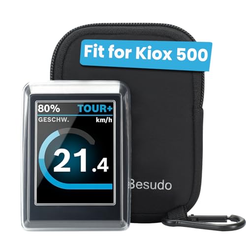 Besudo Displayschutz-Set passend für Kiox 500 Display(BHU3700) - Display Schutzhülle mit Neopren Schutztasche für Kiox 500 vor Kratzern Stößen - Ebike Zubehör Protective Cover - L046-KB