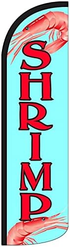 SHRIMP - Windless Swooper Flag Feather Banner Sign 3x11.5 ft Tall (Flag Only) bq