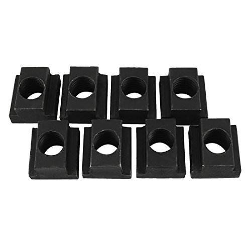 Aexit M14 Thread Nuts T-Slot Nut Black Oxide Plated Grade 8.8 Tapped T-Slot Nuts Through 8pcs