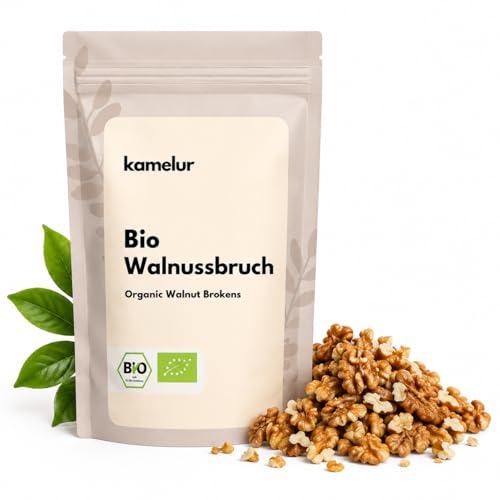 Kamelur Bio Walnussbruch Roh (1kg) Biologische Walnüsse ohne Schale und ohne Zusätze - Großer...