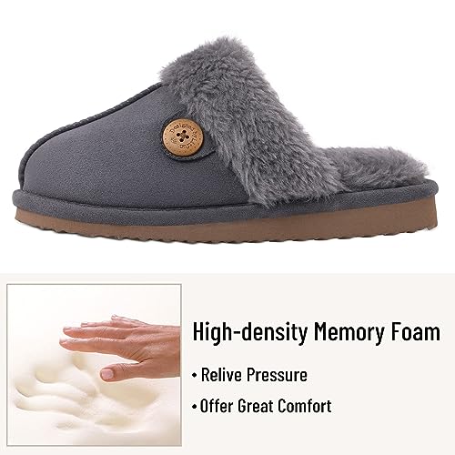 Image of Litfun Women's Fuzzy Memory Foam Slippers Fluffy Winter House Shoes Indoor and Outdoor