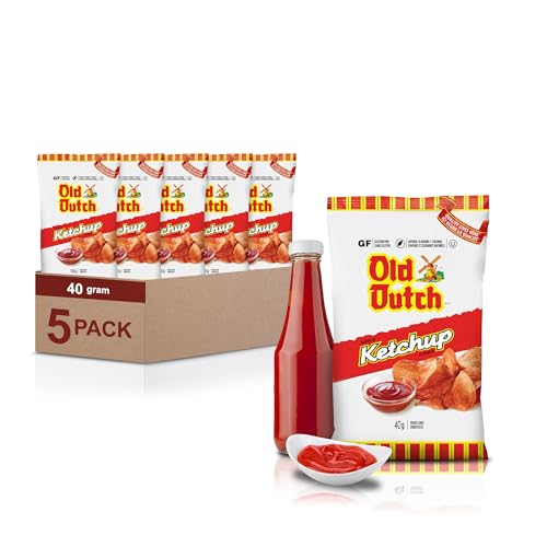 Old Dutch Ketchup Potato Chips, 40g/1.4 oz - Gluten-Free, Vending Machine, Canadian Snacks (Pack of 5) Shipped from Canada