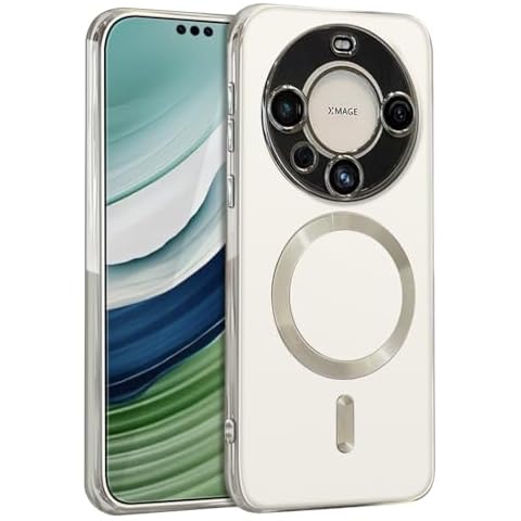 XLHLKP Case for Huawei Mate 60 Pro/Pro+, Crystal Siliver, Full Camera Lens Back, Wireless Charging Compatible, Shockproof TPU Material Cover