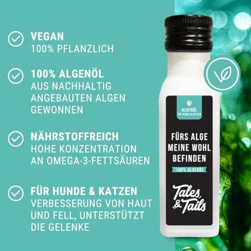 Tales&Tails - Fürs ALGEmeine Wohlbefinden - 100% Algenöl mit Omega 3 für Hunde (2er Pack)