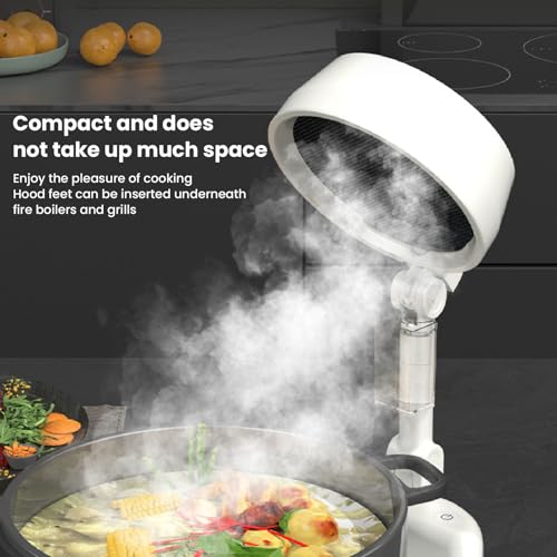 Portable Range Hood, 3 Speed Adjustable Foldable Desktop Exhaust Fan with Filter for Kitchen, Indoor BBQ, Outdoor Camping, Quiet & Compact for Small Spaces