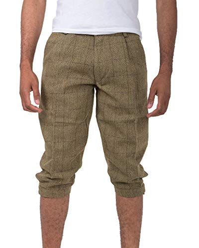 Country Classics Mens Tweed Breeks Trousers Long Leg Length, Dry Clean Only- SAGE-Check - 36