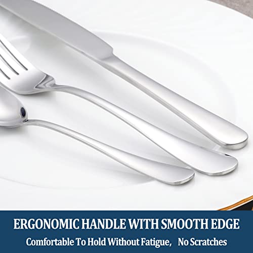 Mutnitt UK-MEATCLAWS-31H-326 Dinner Forks,Set Of 16 Top Food Grade Stainless Steel Silverware Forks,Table Forks,Flatware Forks,8 Inches,Mirror Finish & Dishwasher Safe,Use thumb #4