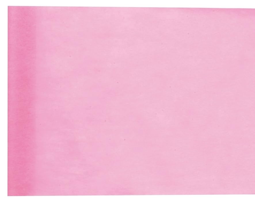 Chemin de Table Intissé Élégant, 30 cm x 25 Mètres, Uni, Tissu Intissé, 1 Rouleau - 7 Couleurs au Choix (Rose)